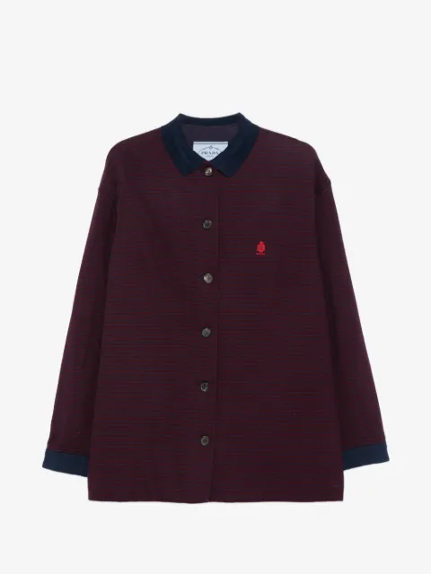 Prada striped embroidered jacket