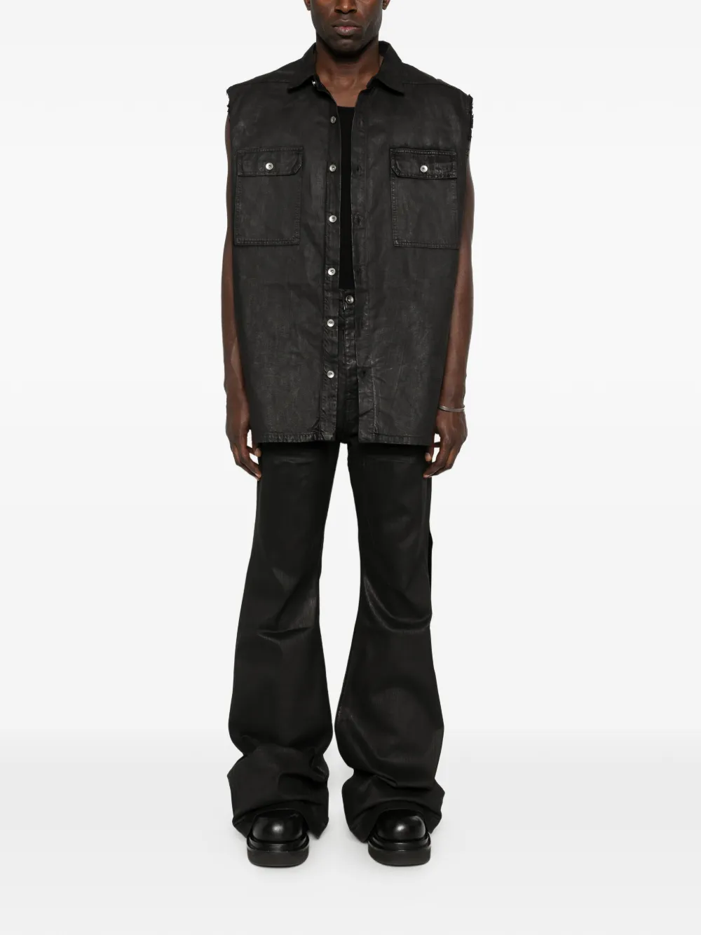 Rick Owens DRKSHDW Denim mouwloze top Zwart