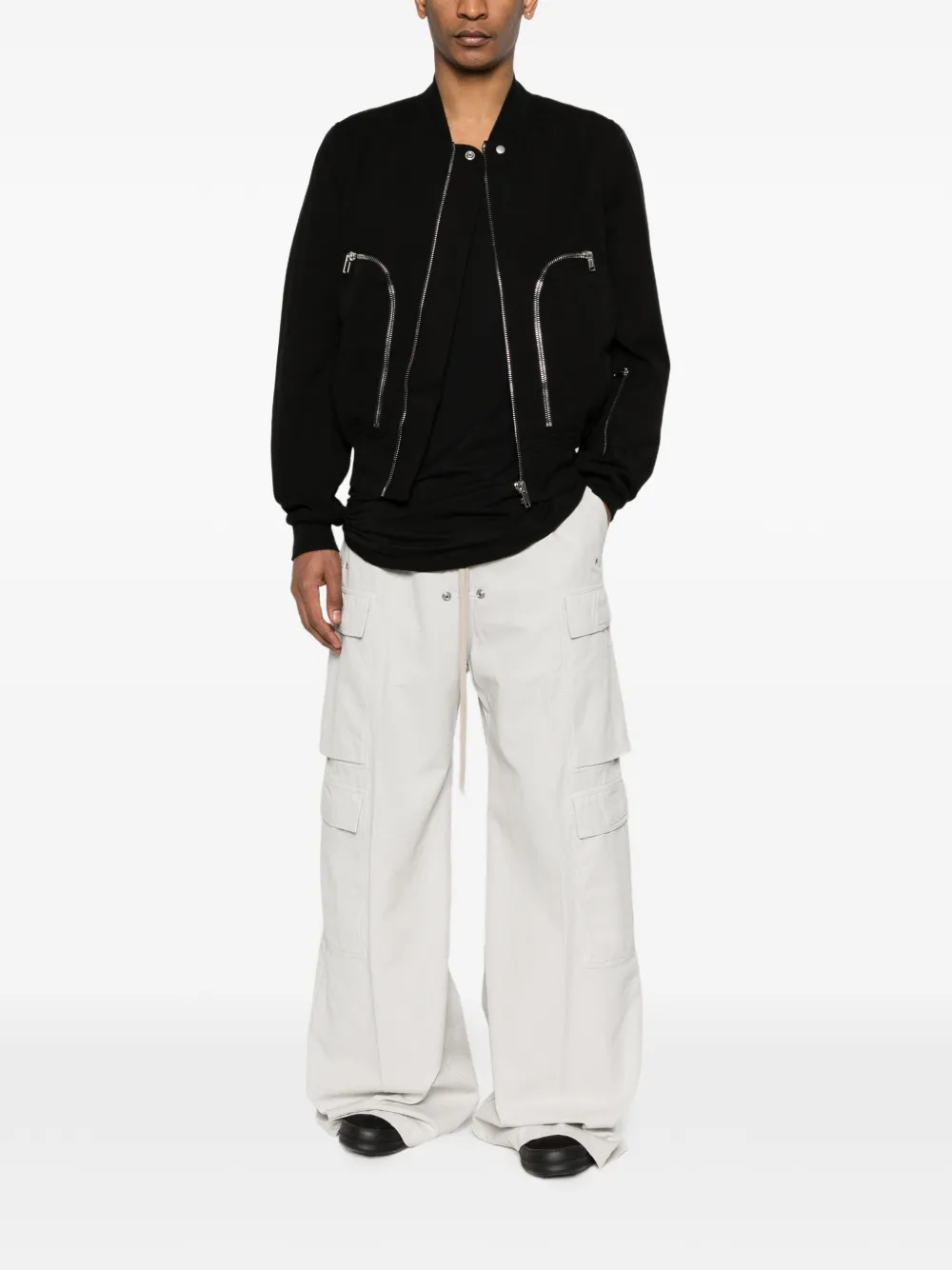 Rick Owens DRKSHDW Bauhaus bomberjack met rits Zwart