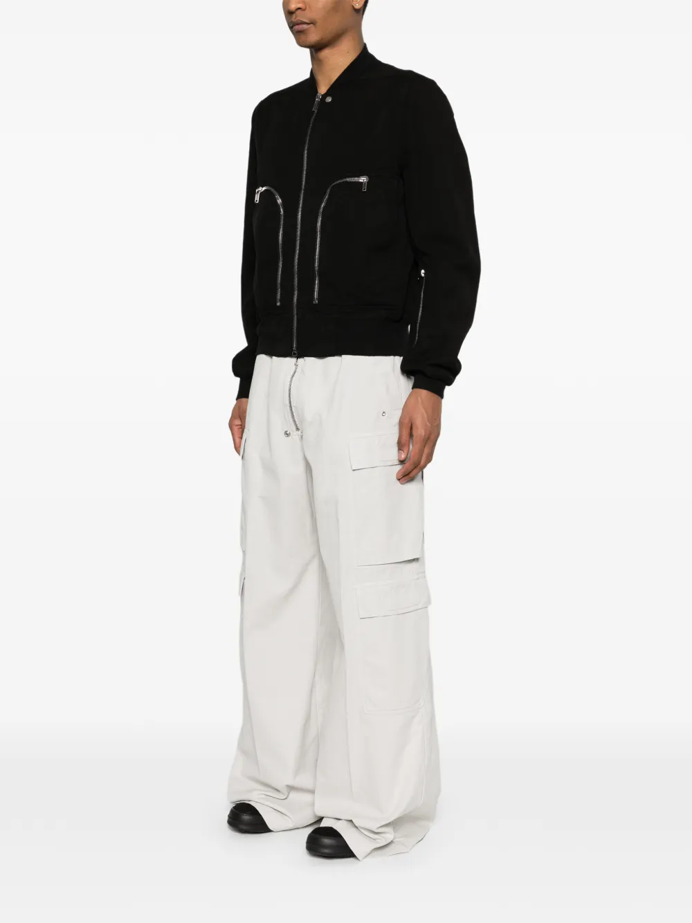 Rick Owens DRKSHDW Bauhaus bomberjack met rits Zwart