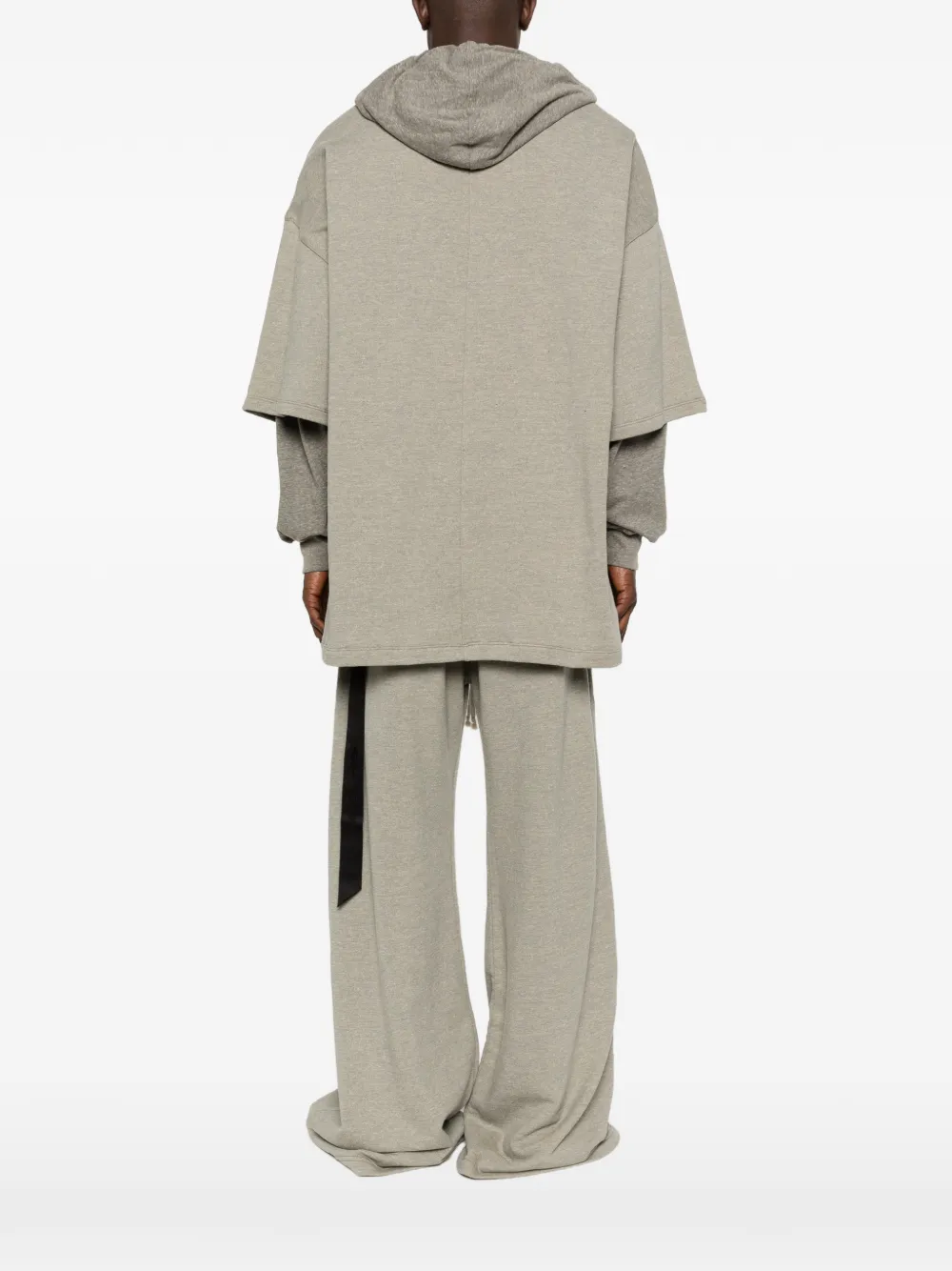 Rick Owens DRKSHDW Gelaagde hoodie met trekkoord Grijs