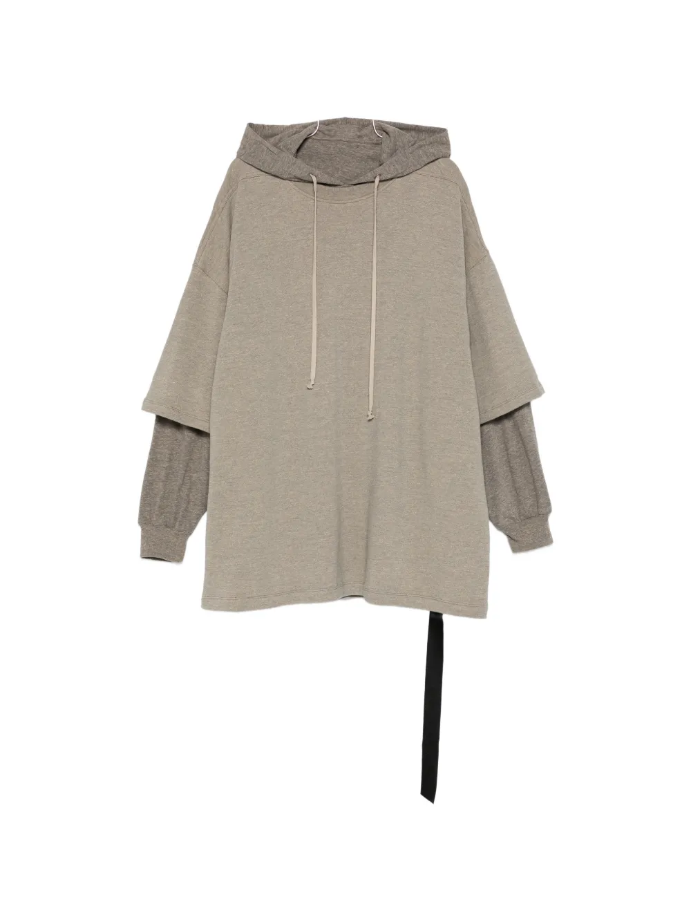 Rick Owens DRKSHDW drawstring layered hoodie - Grigio
