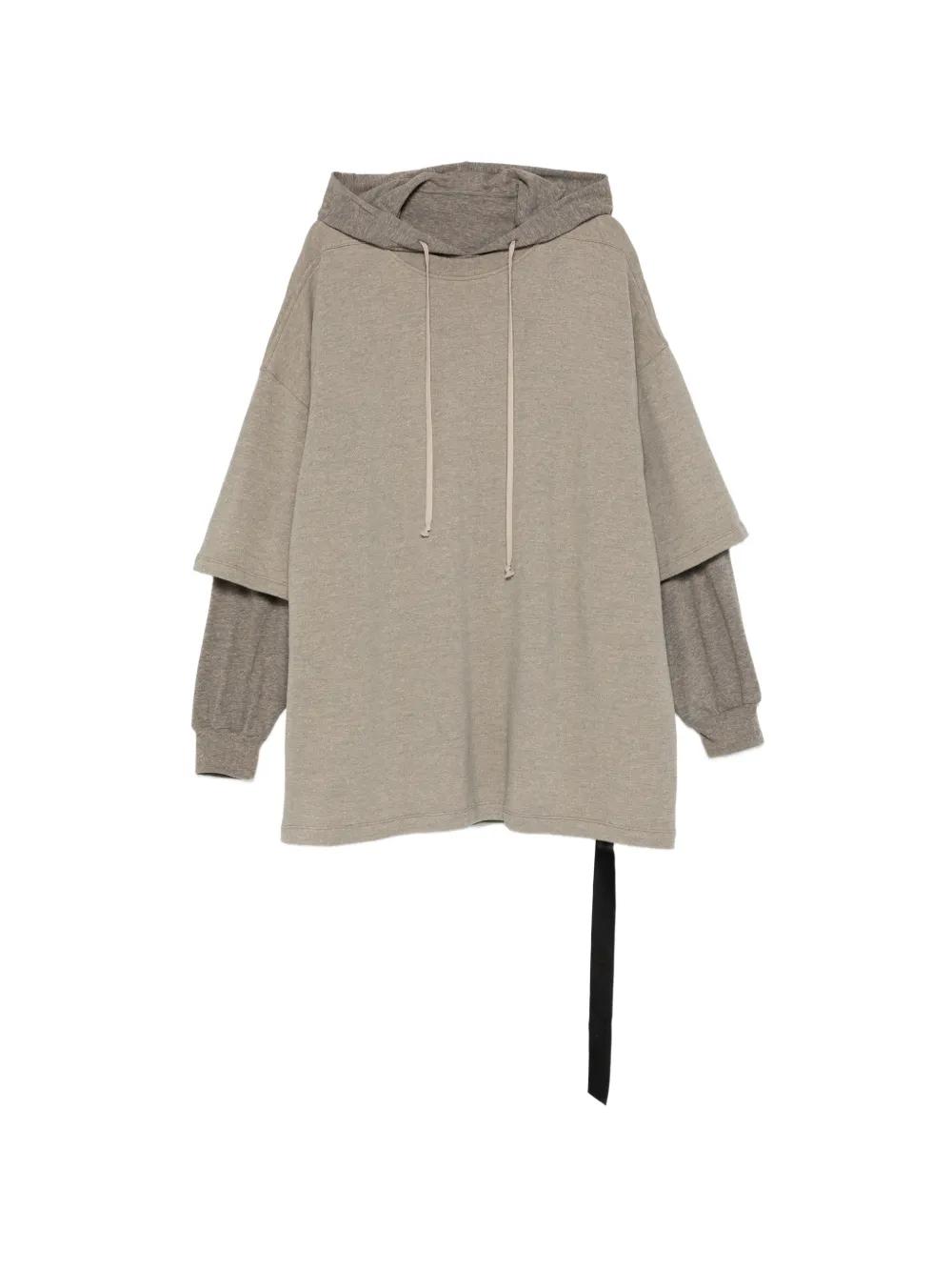 Rick Owens DRKSHDW drawstring layered hoodie - Grey