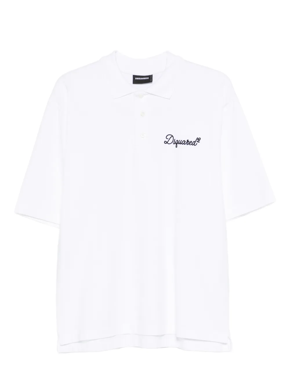 Dsquared2 Logo-embroidered Polo Shirt In White