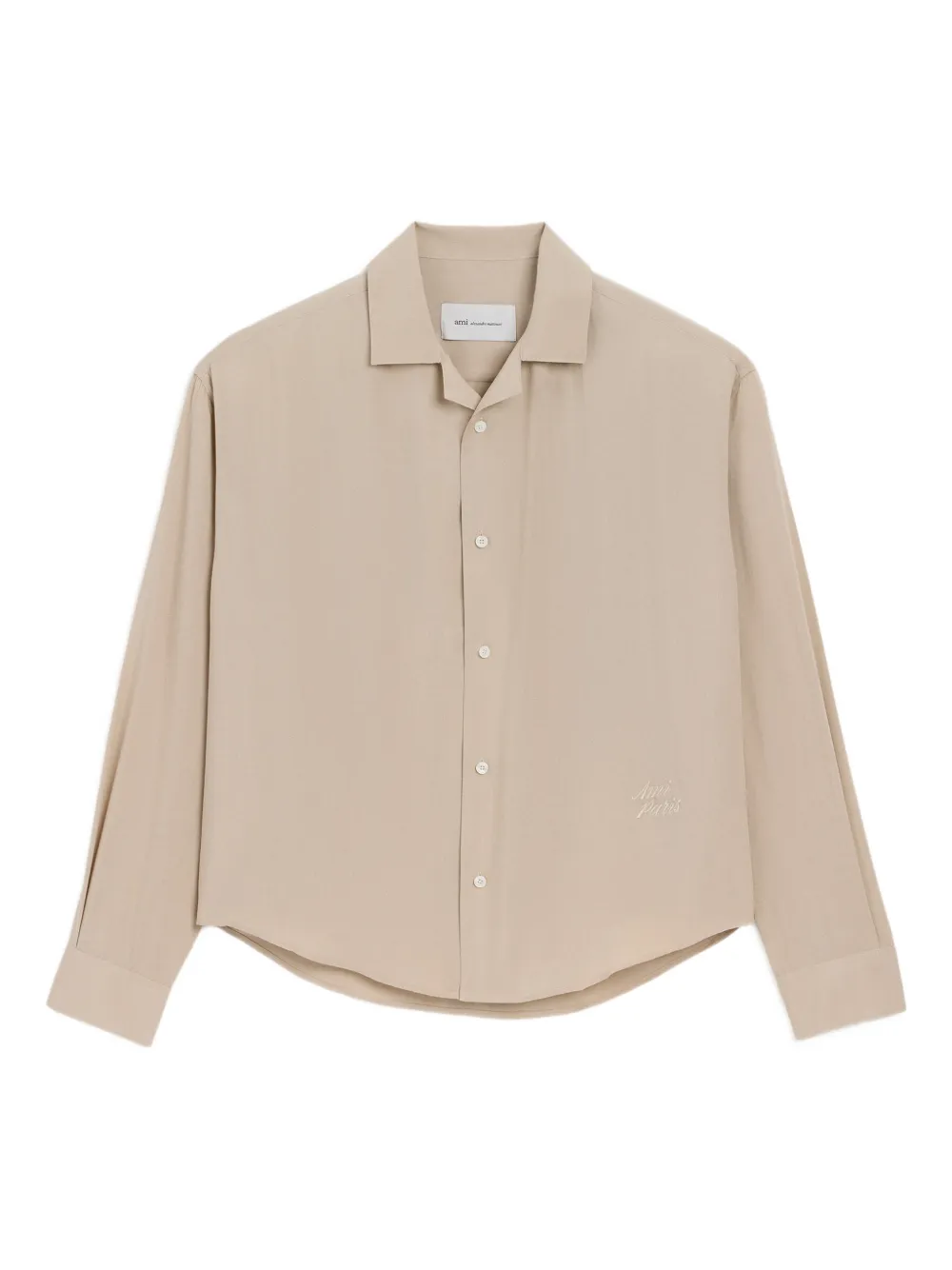 AMI Paris Camicia con logo ricamato - Toni neutri