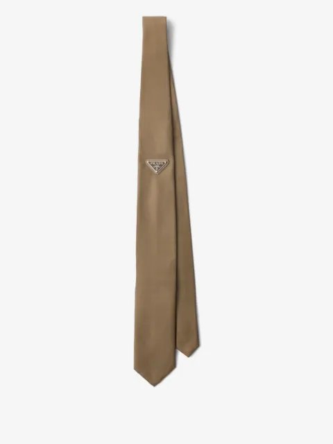 Prada enameled triangle-logo tie