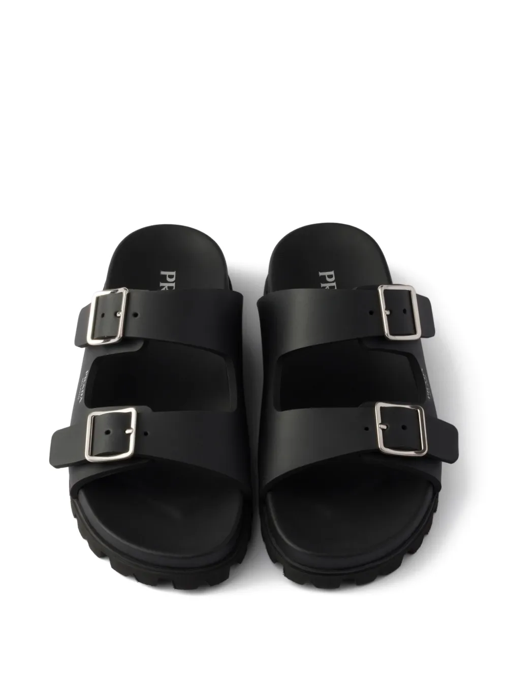 Prada Sandalen met metalen gesp Zwart