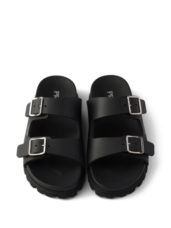 Prada buckle-strap Sandals | Black | FARFETCH RO