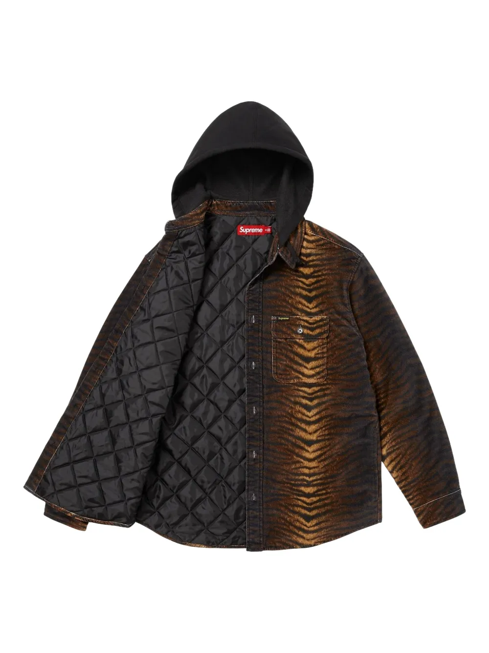 Supreme tiger-print hooded shirt | Image 2