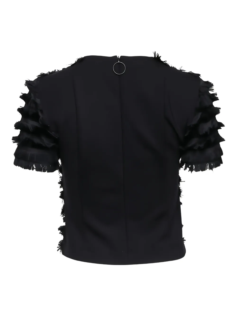Akris Punto Blouse met franje - Zwart