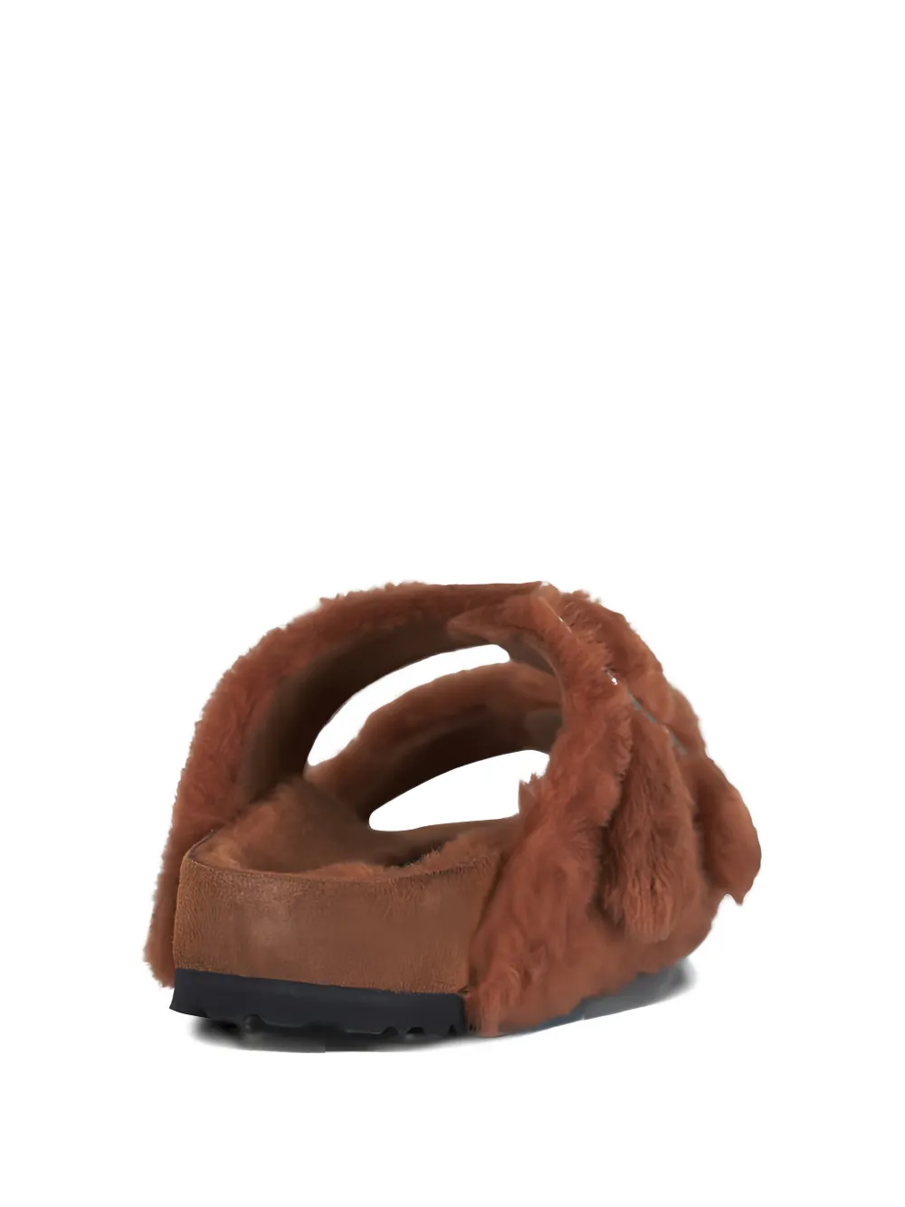 Birkenstock Arizona lammy sandalen met gesp Bruin