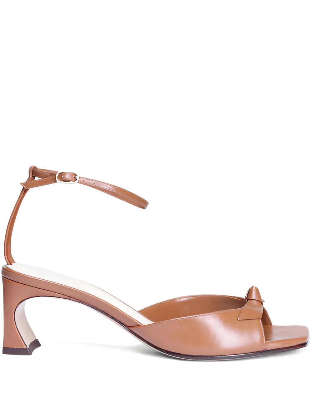 Alexandre Birman Clarita Espresso sandalen met enkelbandje en strik Bruin