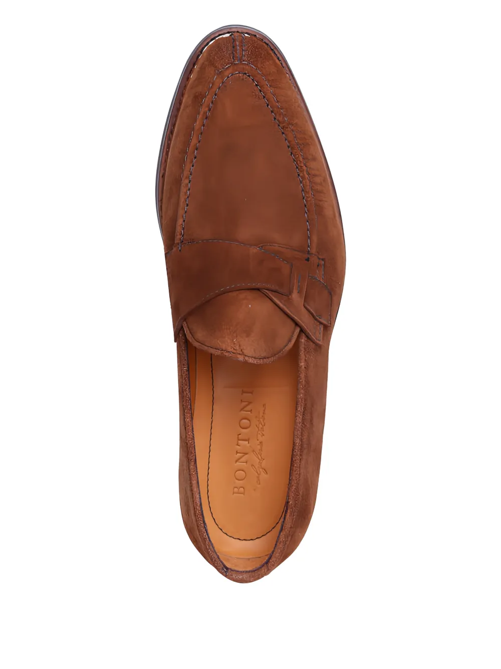 Bontoni Loafers met stikseldetail en gesp - Bruin