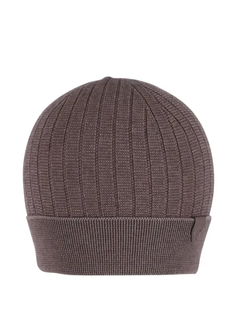 Brioni ribbed beanie hat