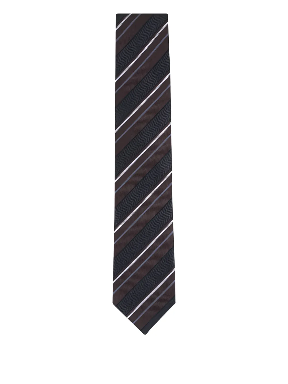 Brioni striped-pattern tie | Brown | Image 1