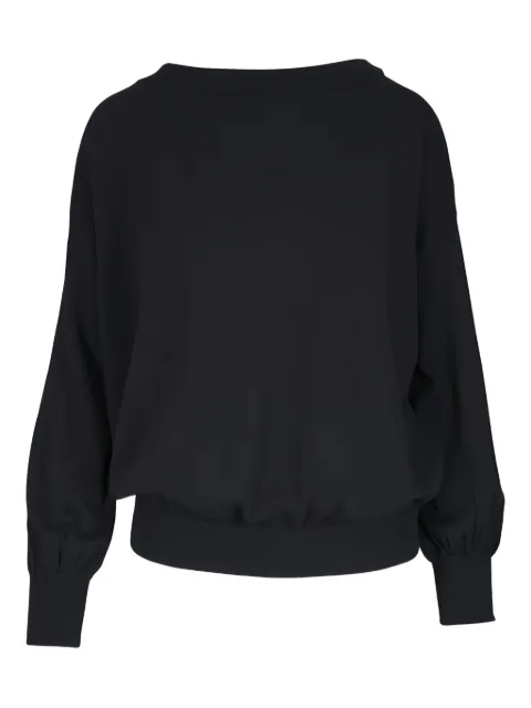 Akris Punto ribbed knit trim wool sweater