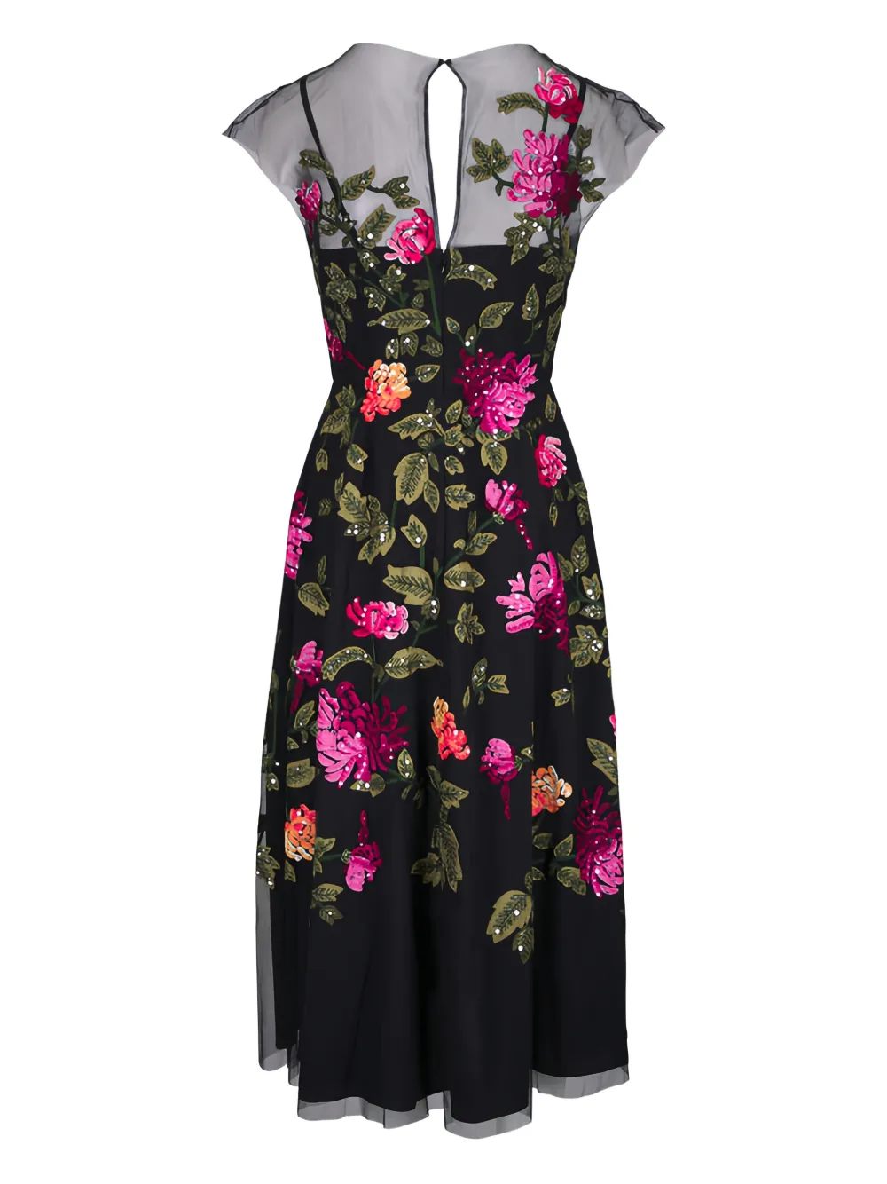 Carolina Herrera Jurk met geborduurde bloemen Zwart