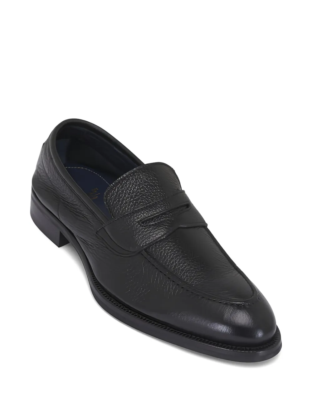 Di Bianco Aviano loafers met ronde neus en textuur - Zwart
