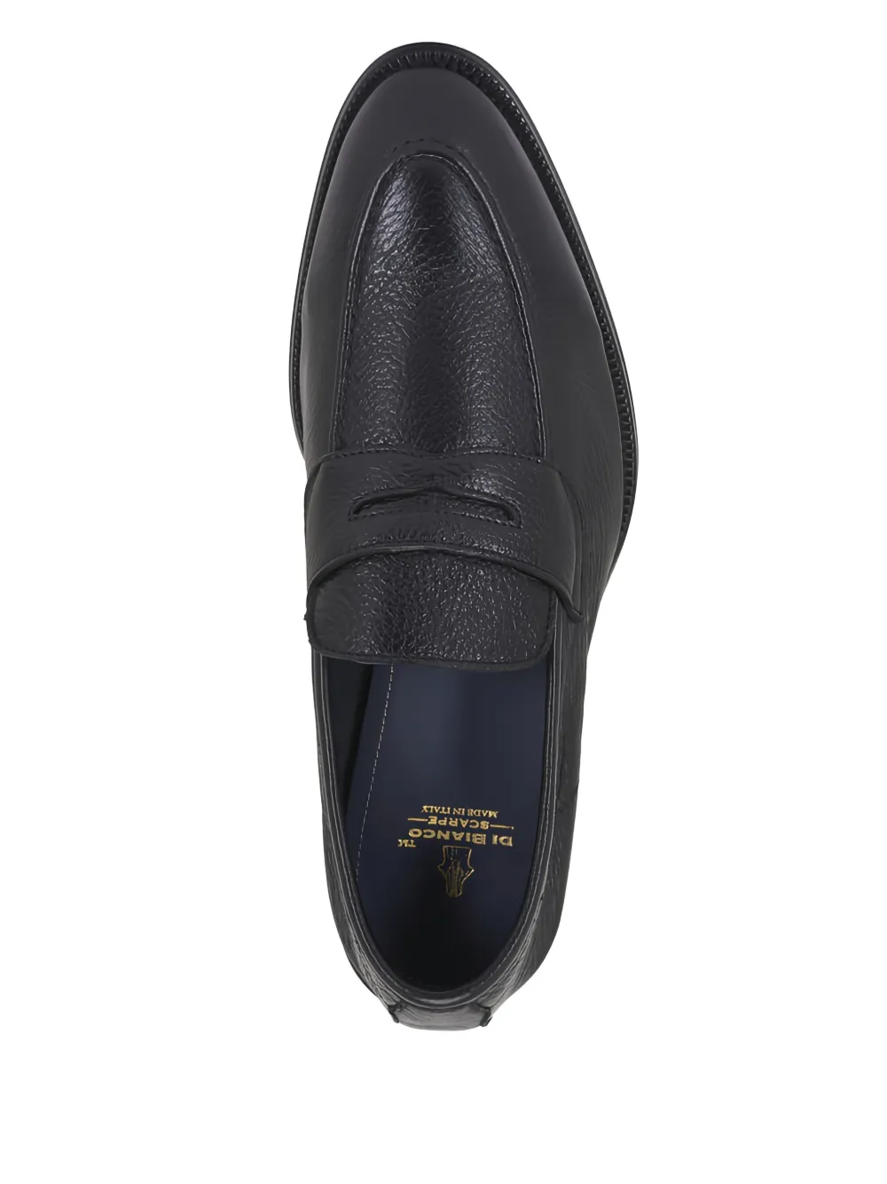 Di Bianco Aviano loafers met ronde neus en textuur Zwart