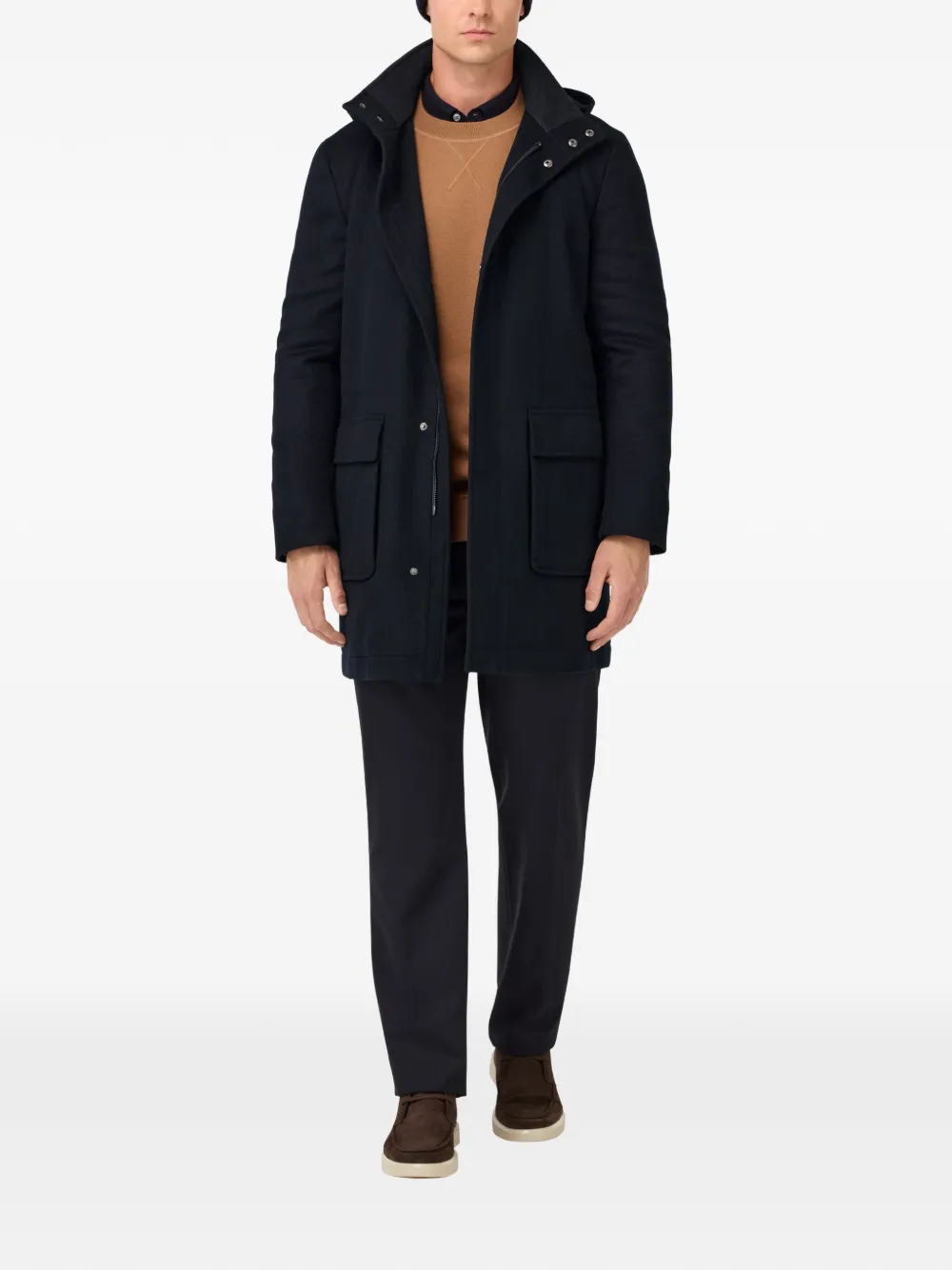 Boggi Milano hooded padded parka - Blauw