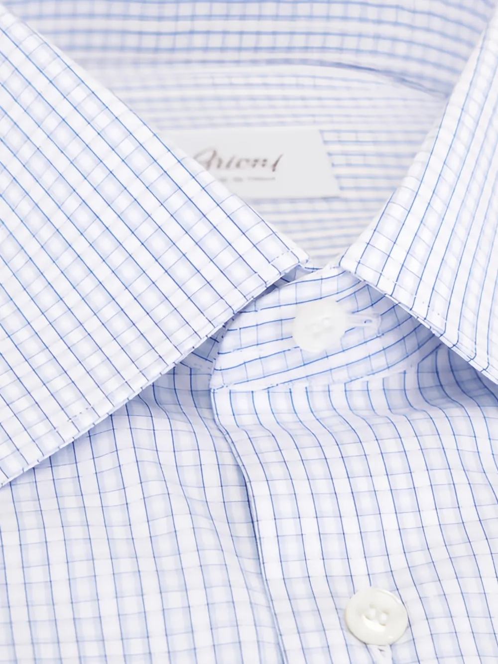 Brioni Geruit overhemd - Blauw
