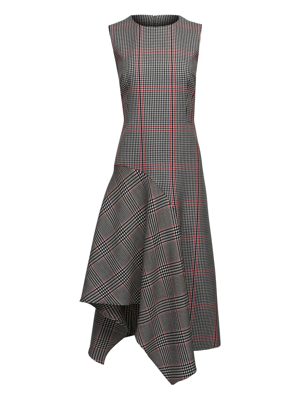Akris Punto asymmetric-hem check dress - Bianco
