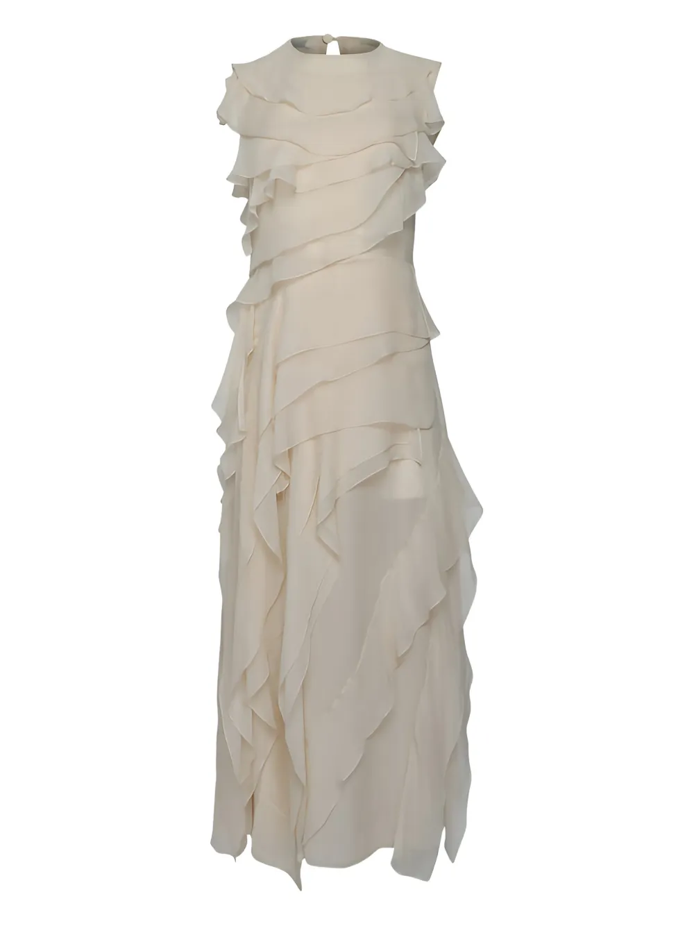 Altuzarra Gigi ruffled gown midi dress - Neutrals