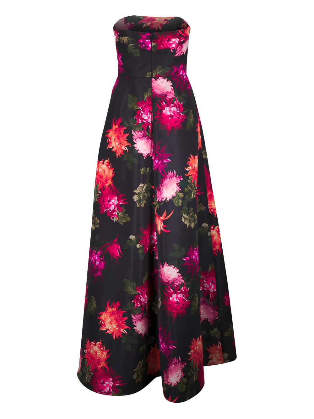 Carolina Herrera Strapless maxi-jurk met bloemenprint Zwart