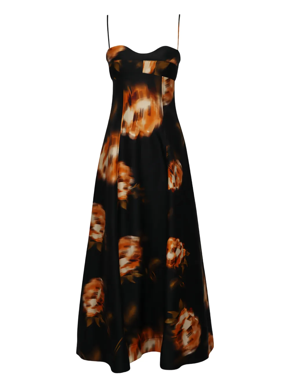 Clea Magdalena Floral Maxi Dress In Black