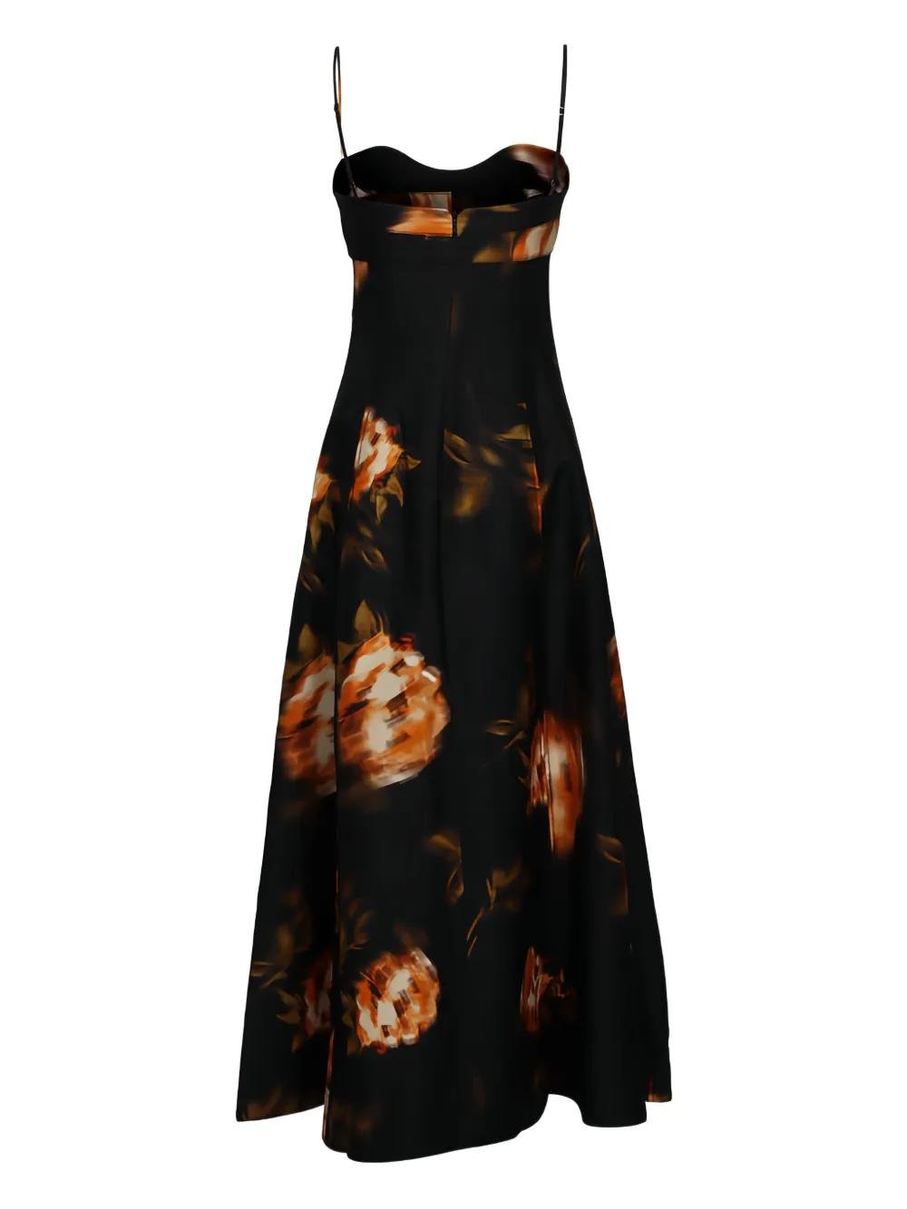 CLEA Magdalena maxi-jurk met bloemenprint - Zwart