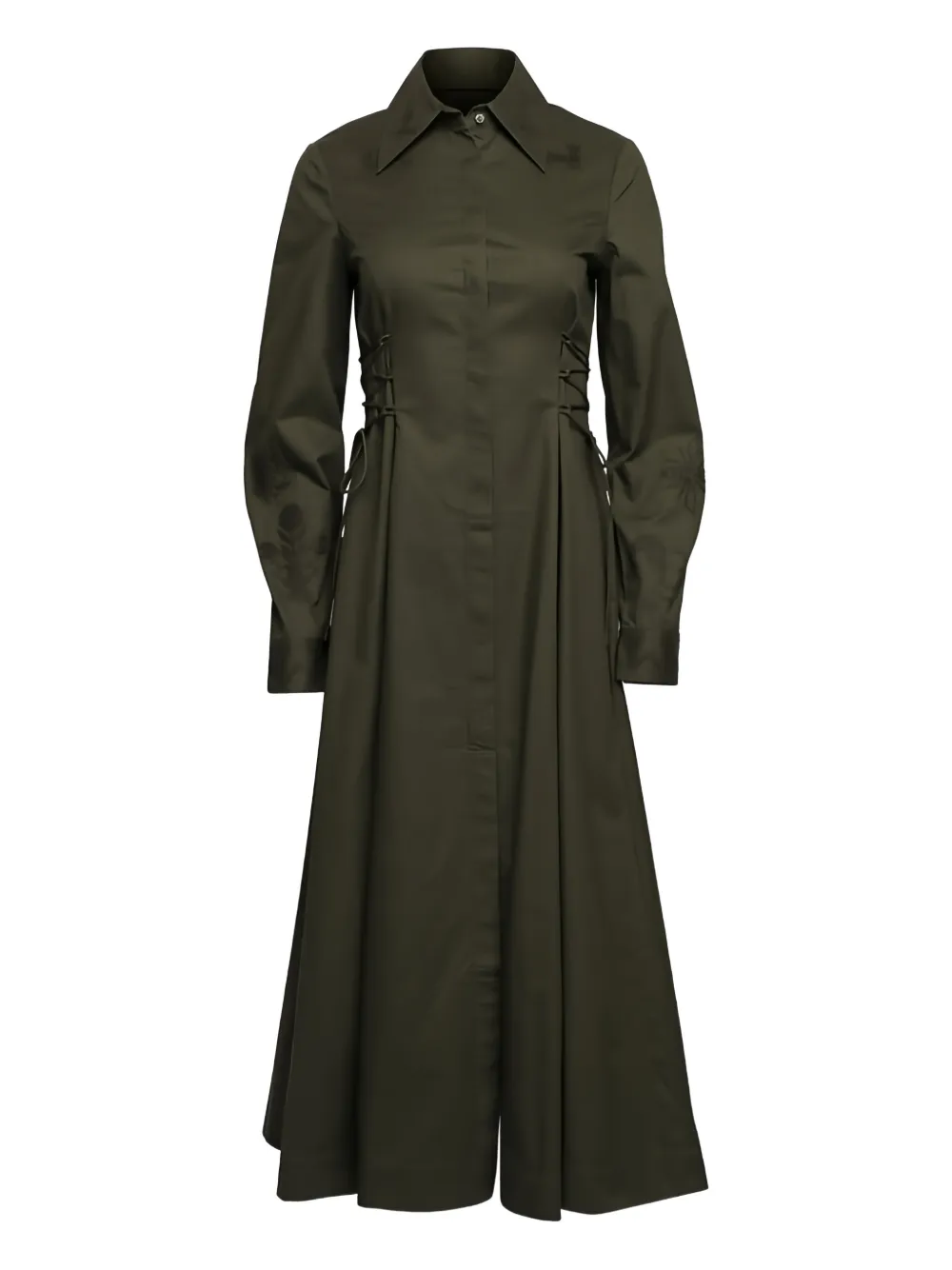 CLEA Josephine Midikleid mit Schnürung | Grün | Image 1