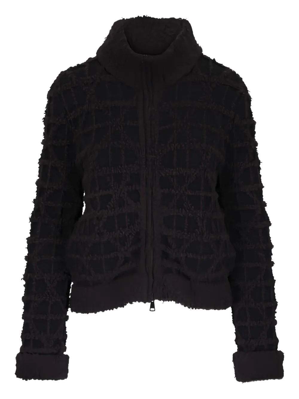 D.Exterior Bouclé-Jacke mit Reißverschluss - Schwarz