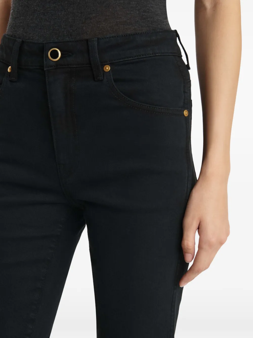 KHAITE Vivian Stretch Trousers in Black, view 5