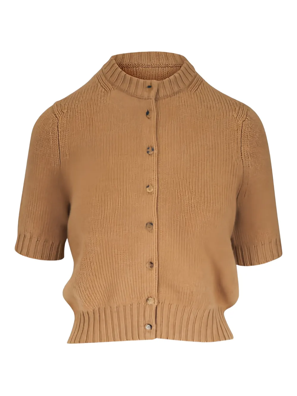 KHAITE button-down short-sleeved cardigan | Brown | Image 1