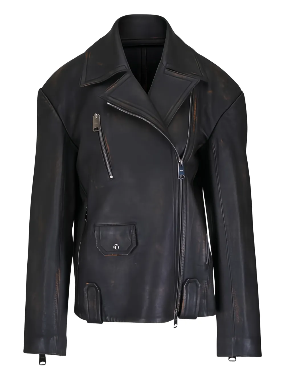 KHAITE Catalina zip calf leather jacket - Nero