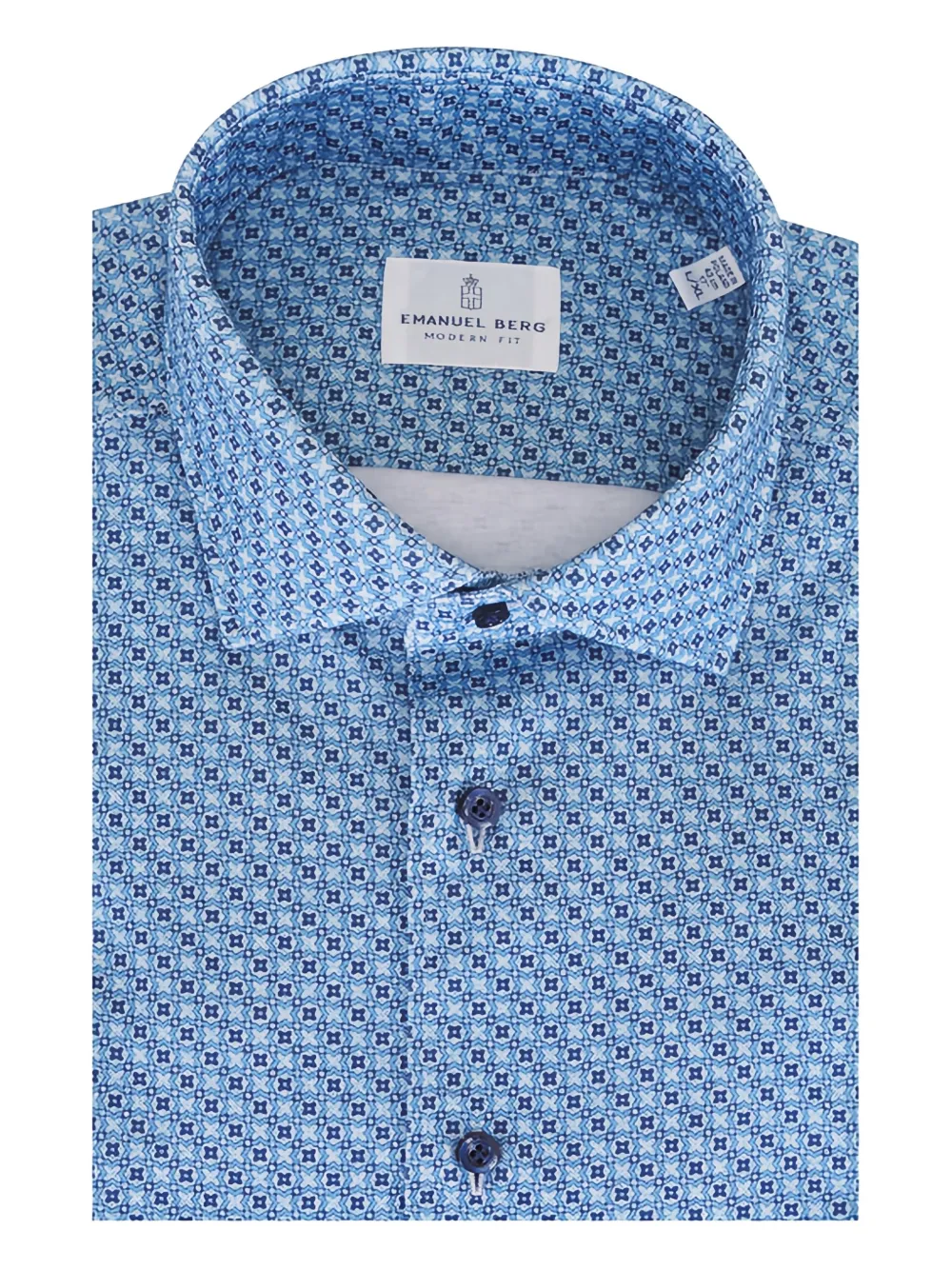 EMANUEL BERG geometric-print shirt - Blu