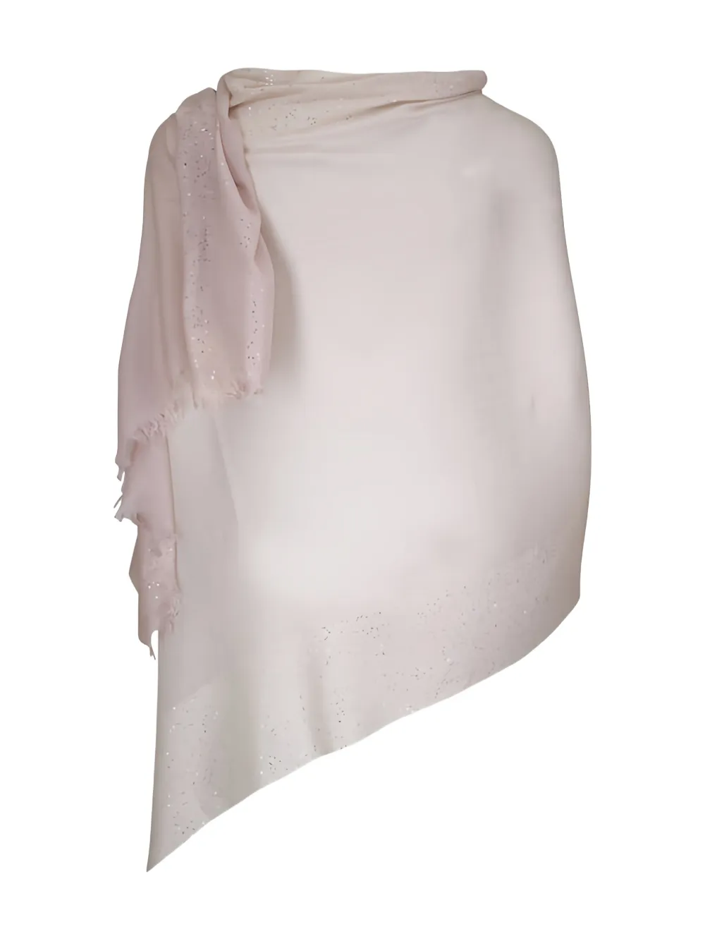  Kinross Cashmere Cameo Ombre Fringed Embellished Scarf - Neutrals 