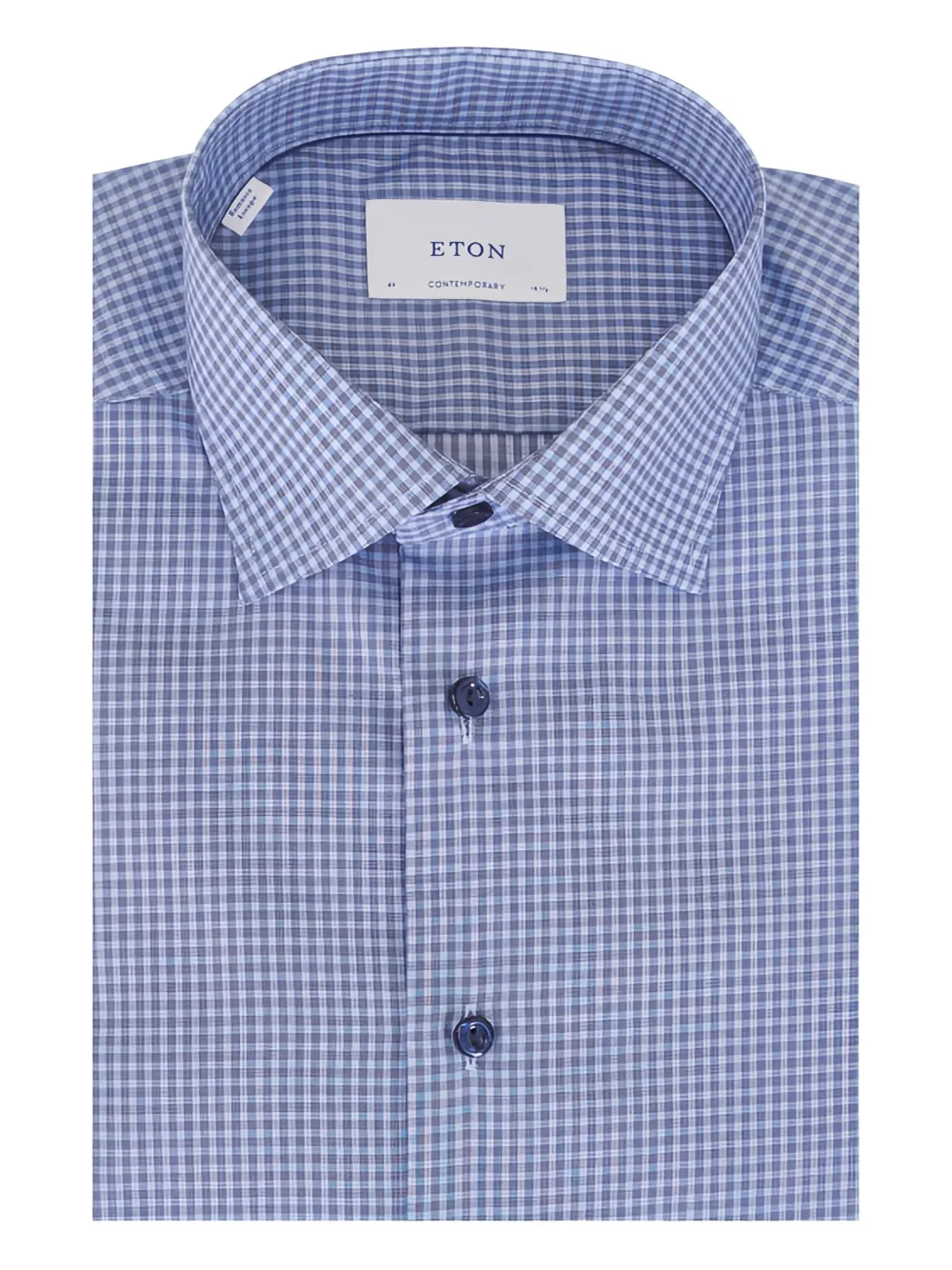 Eton twill check shirt - Blau