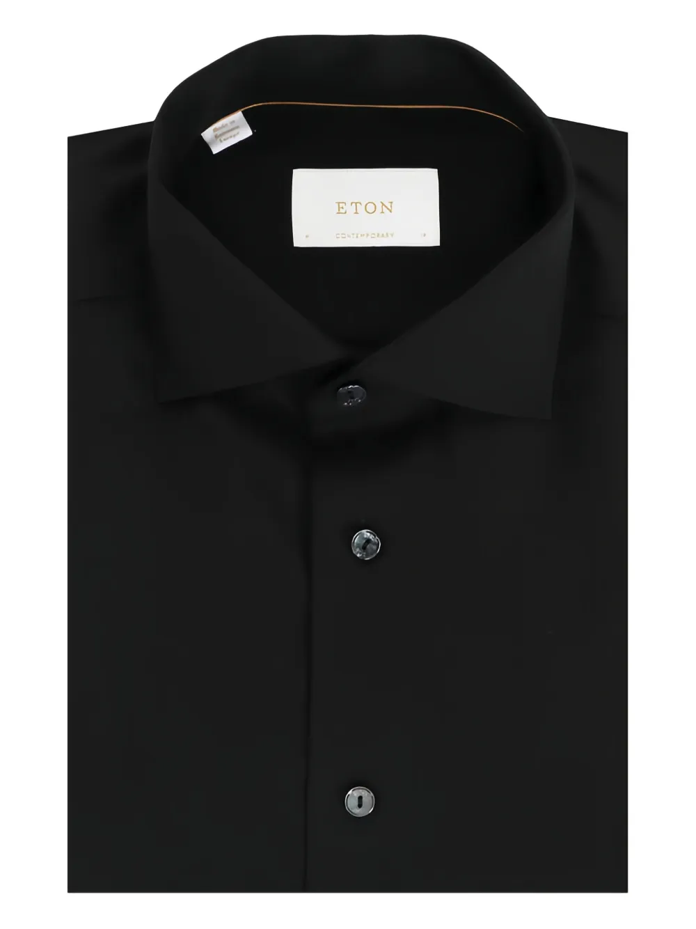 Eton buttoned wool shirt - Black