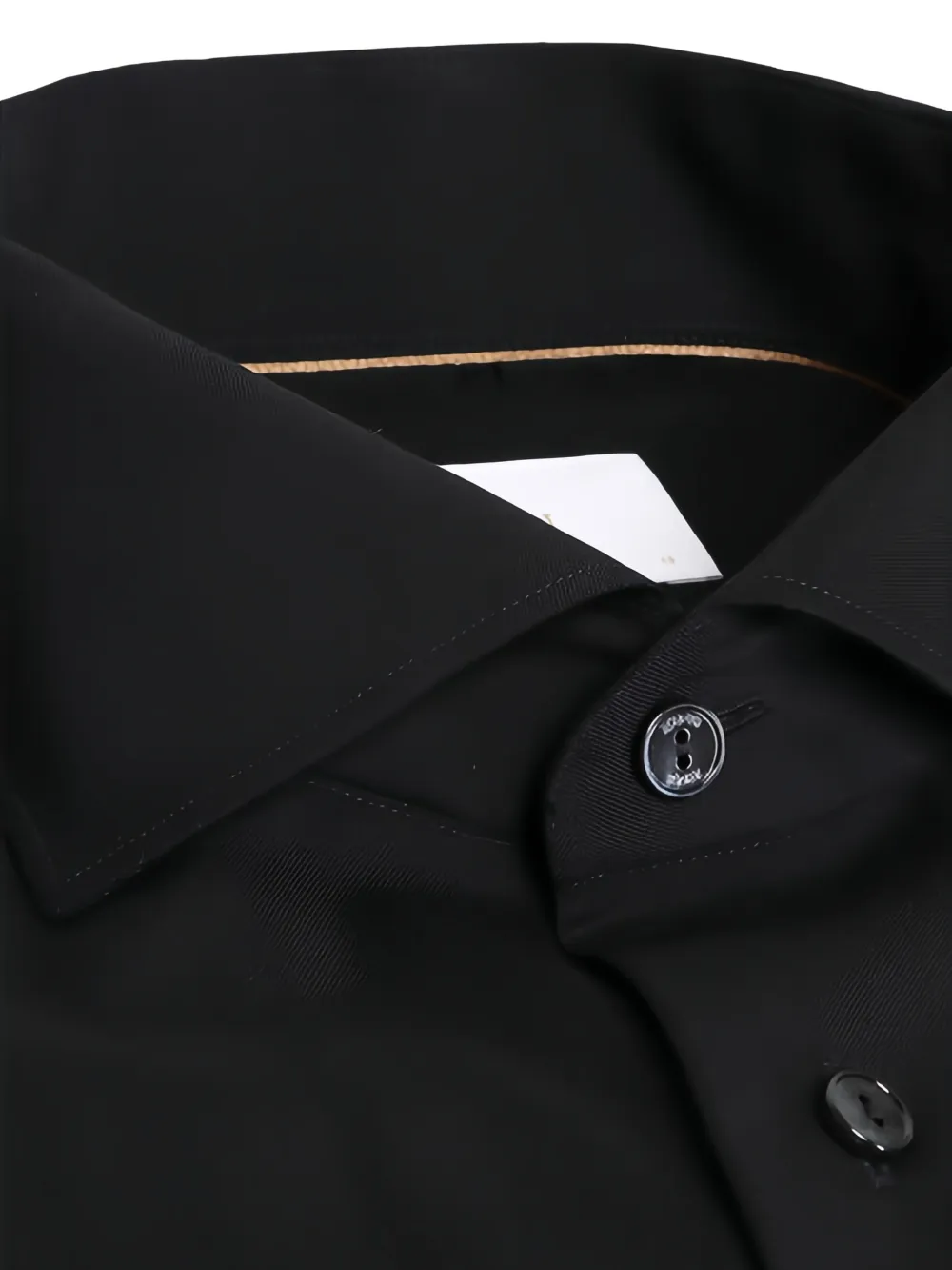 Eton Wollen poloshirt met knopen - Zwart