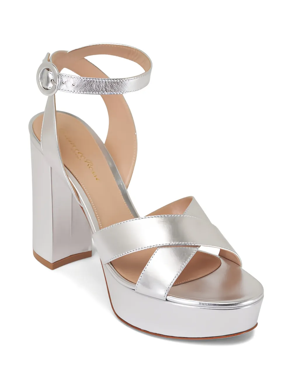 Gianvito Rossi Sandalen met plateauzool en gesp Zilver