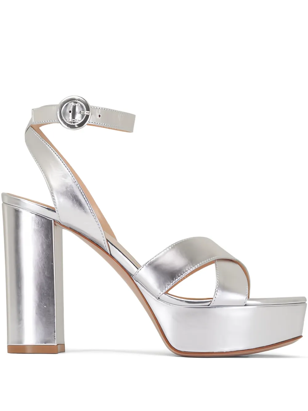 Gianvito Rossi Sandalen met plateauzool en gesp Zilver
