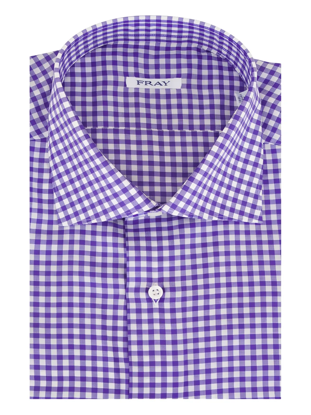 Fray checked cotton shirt | Purple | Image 1