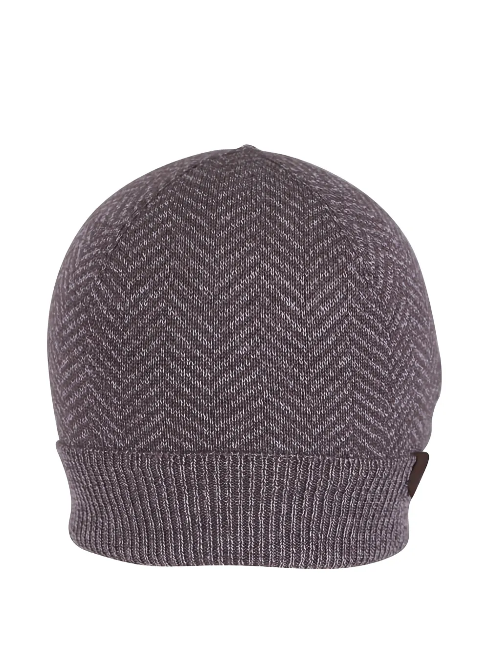 Maurizio Baldassari Gerippte Beanie mit Fischgrätenmuster | Braun | Image 1