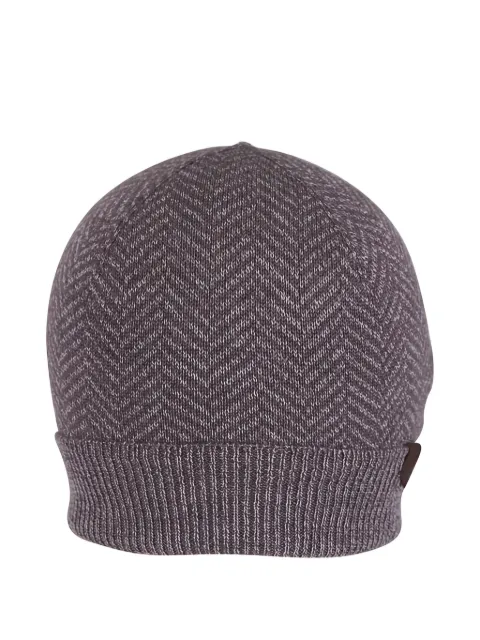 Maurizio Baldassari herringbone ribbed beanie hat