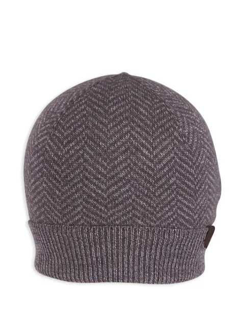 Maurizio Baldassari herringbone ribbed beanie hat