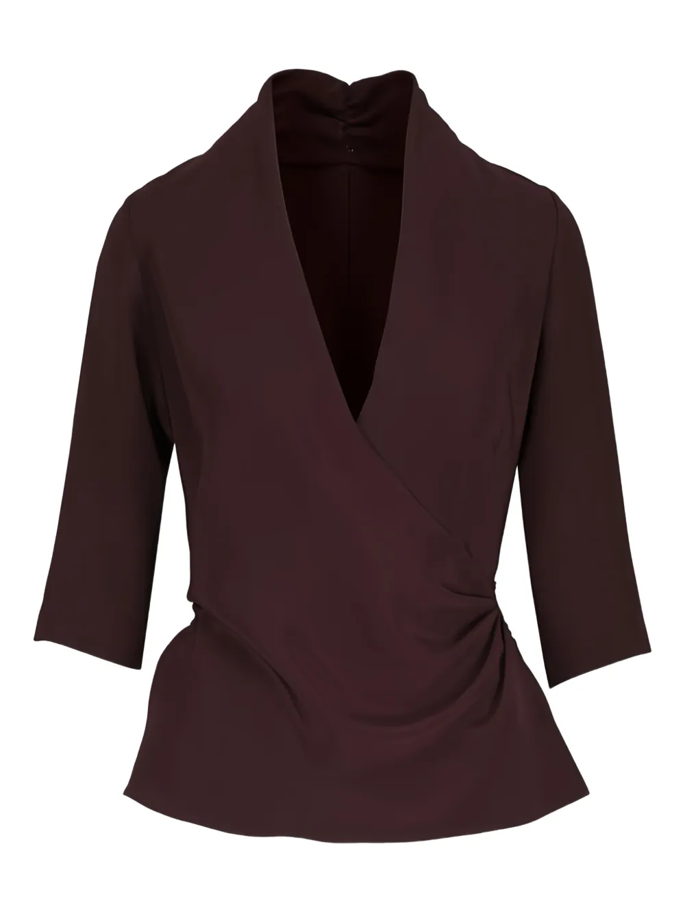 Peter Cohen blouse nouée à col v | marron | Image 1