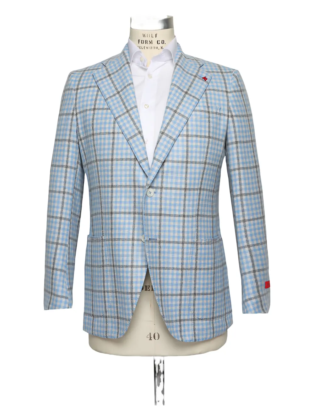 Isaia Cappotto a quadri - Blu