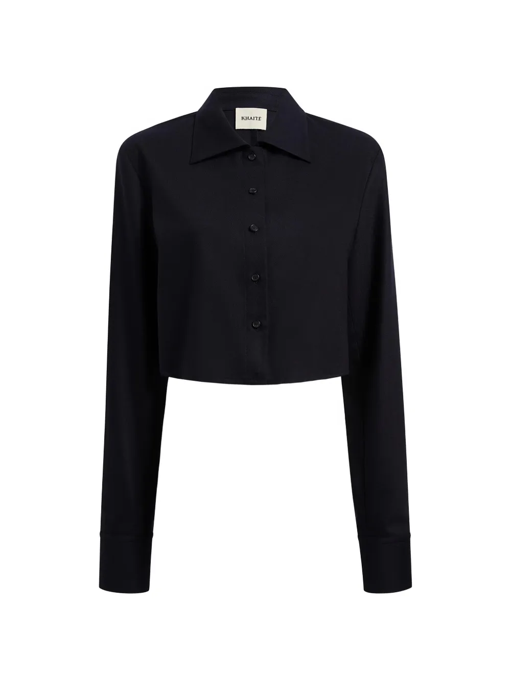 KHAITE Cropped-Bluse mit Kragen - Blau