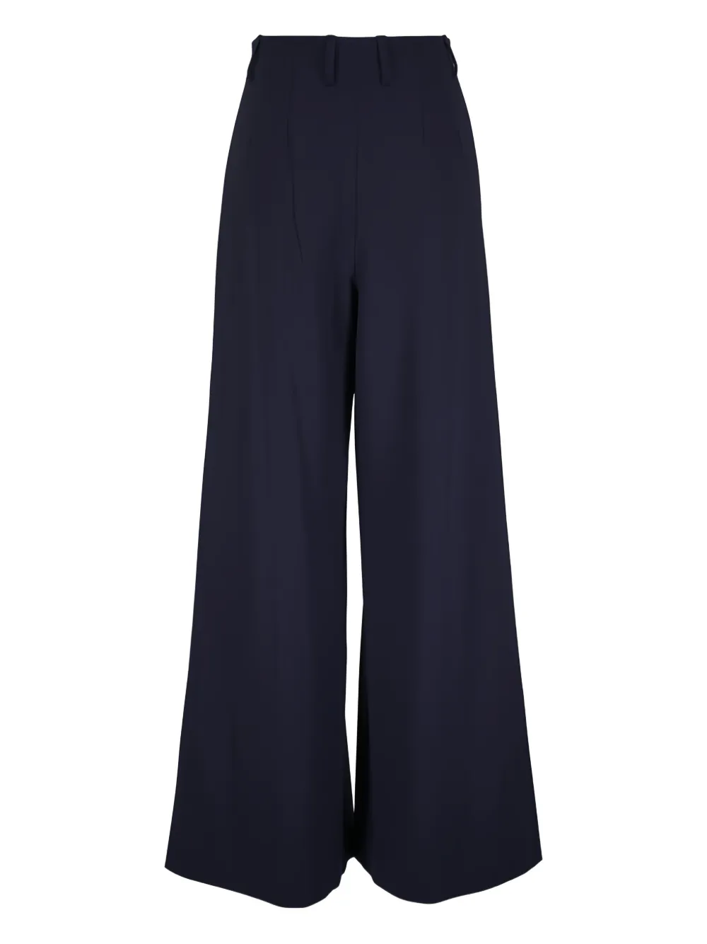  Lafayette 148 Doubleface Wool Pallazo Pants - Blue 